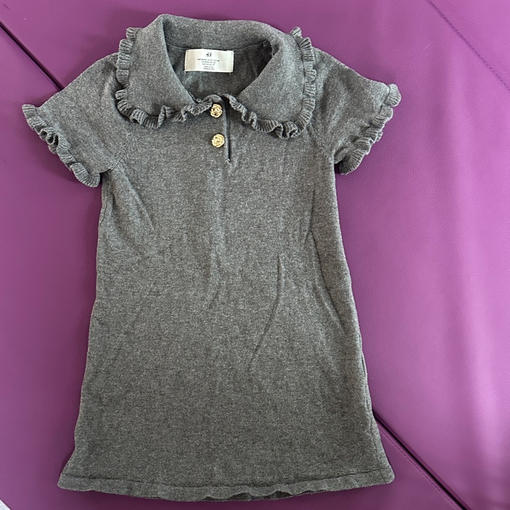 H&M Gray Kids Ruffle Collar Dress